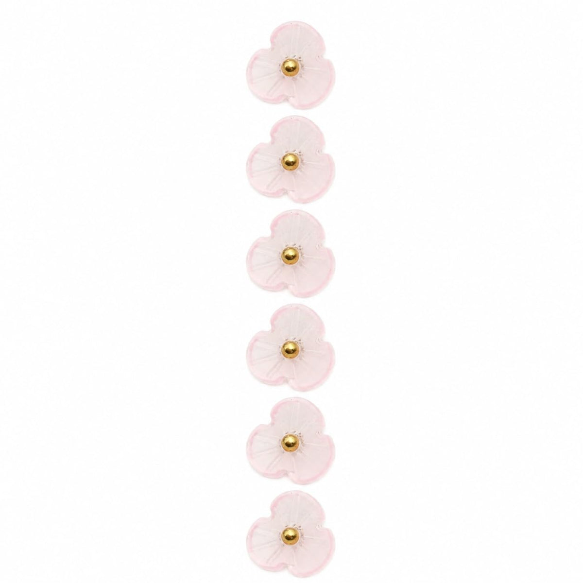 S.A.V.I Translucent Floral Shank Buttons 12mm with Golden Centres | Set of 6, Blush Pink For Shirts & Kurtis, DIY Crafting, Sewing Fasteners