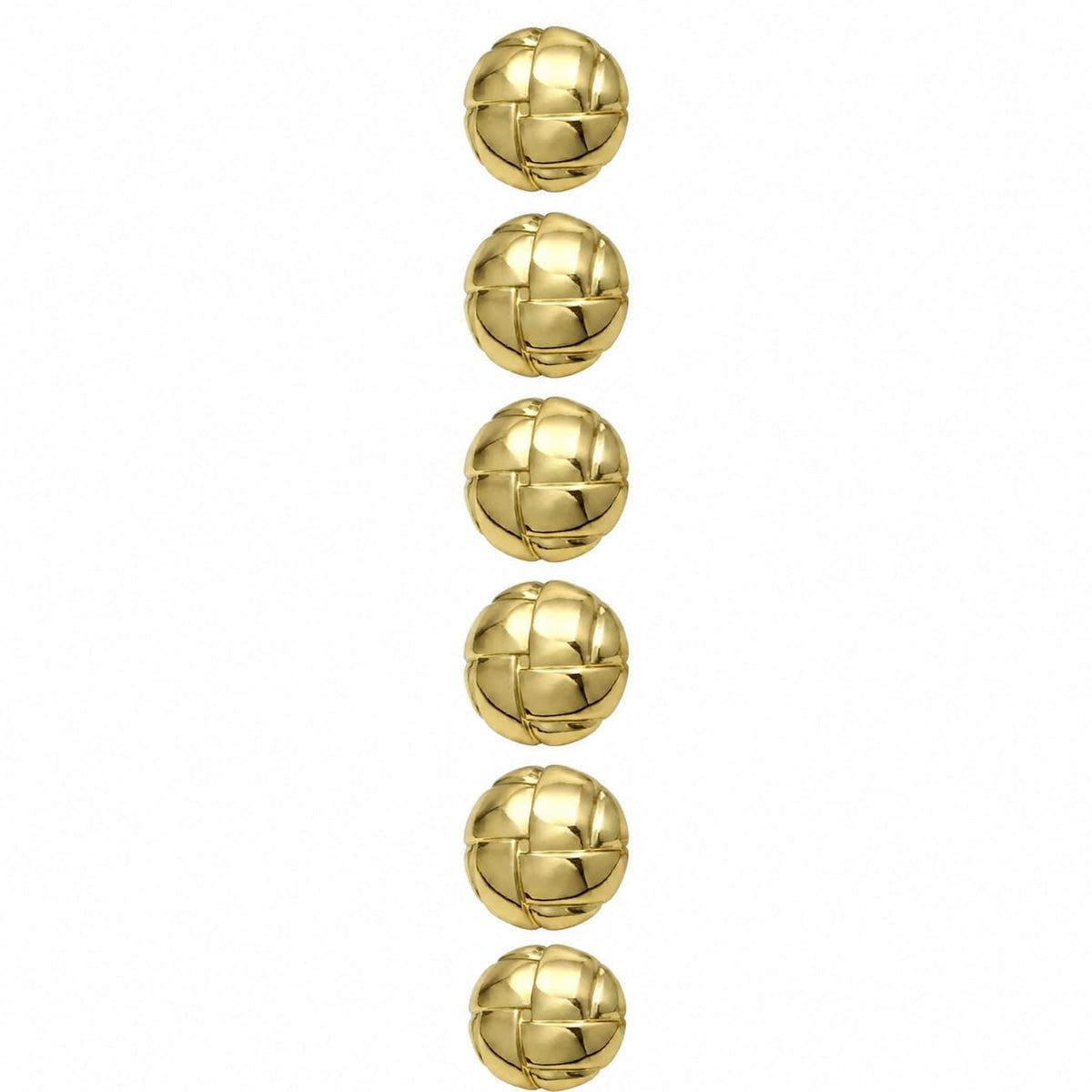 S.A.V.I Golden Buttons for Blazer 15mm, Set of 6 | Woven Knot Shank, Polished Metal Finish, Sewing Replacement, For Jackets & Coats, Craft Accessories