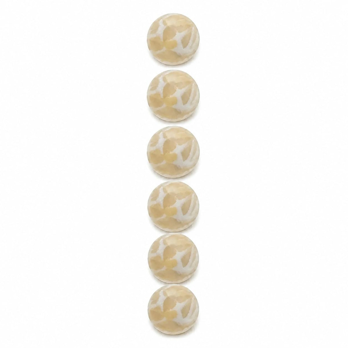 S.A.V.I Ivory Marble Shank Buttons with Gold Rim, 11.5 mm, Pack of 6 | Round Design, DIY Garment Craft, Blouse & Kurti Use, Cream-Tone Finish