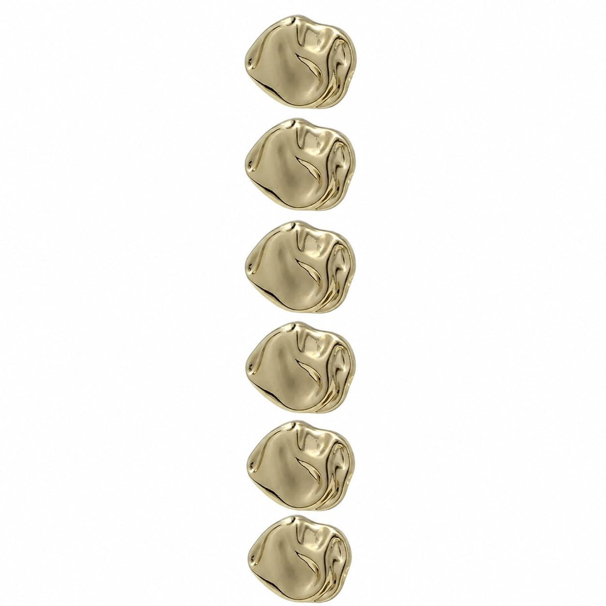 S.A.V.I Golden Metal Shank Buttons for Dress Blazer Jacket 15mm | Set of 6, Sculpted Designer, Sewing & Tailoring, DIY Crafts, Garment Embellishment