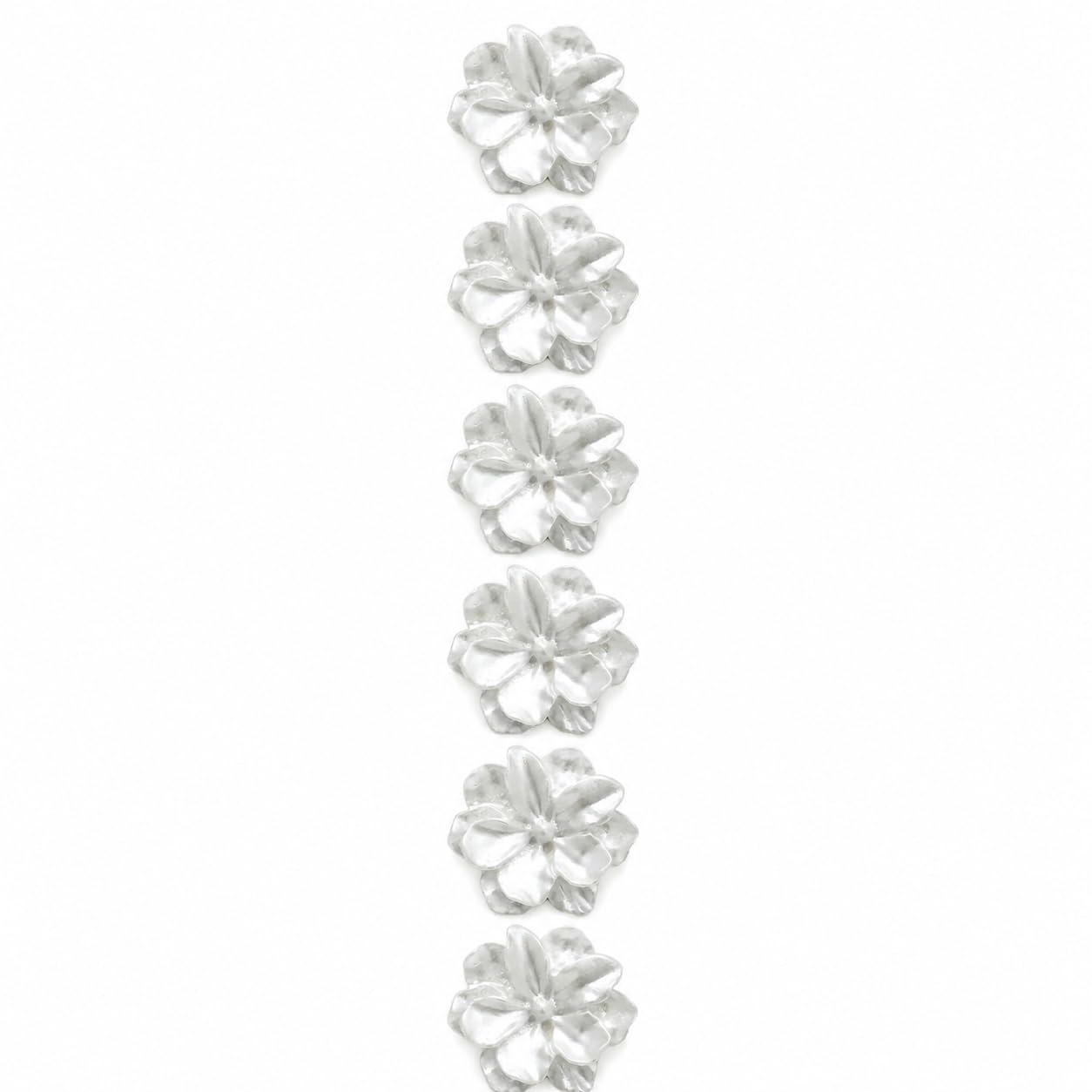 S.A.V.I Flower Shank Buttons Pearl White 25mm Resin Blossoms Pack of 6 | Blouse & Kurti Use, DIY Craft Supplies, Decorative Fasteners, Dress Embellishment