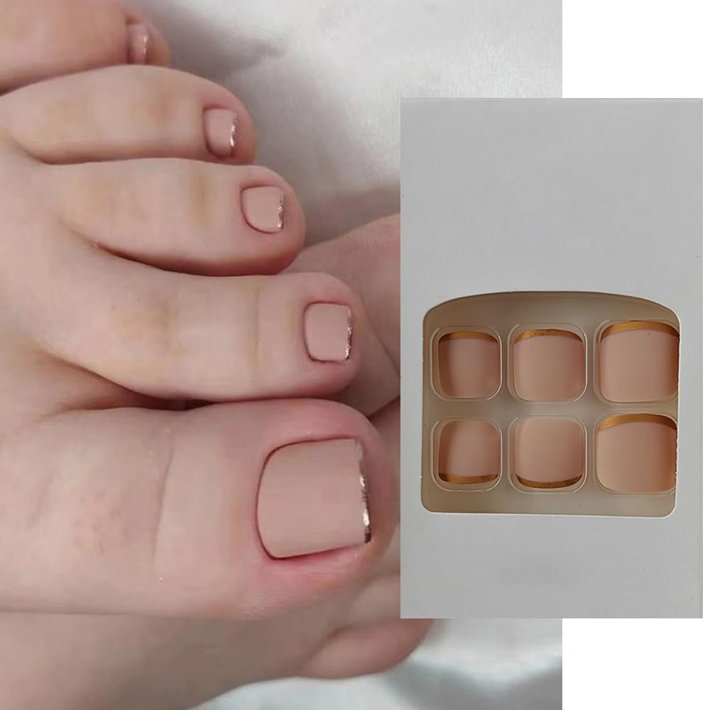 S.A.V.I 24 PCs Short Natural Shape Nude Toe Nails, Press-On Fake Nails for DIY Pedicure, Easy Application, Durable Reusable, Perfect Fit, Salon-Quality at Home Online at Low Prices in India