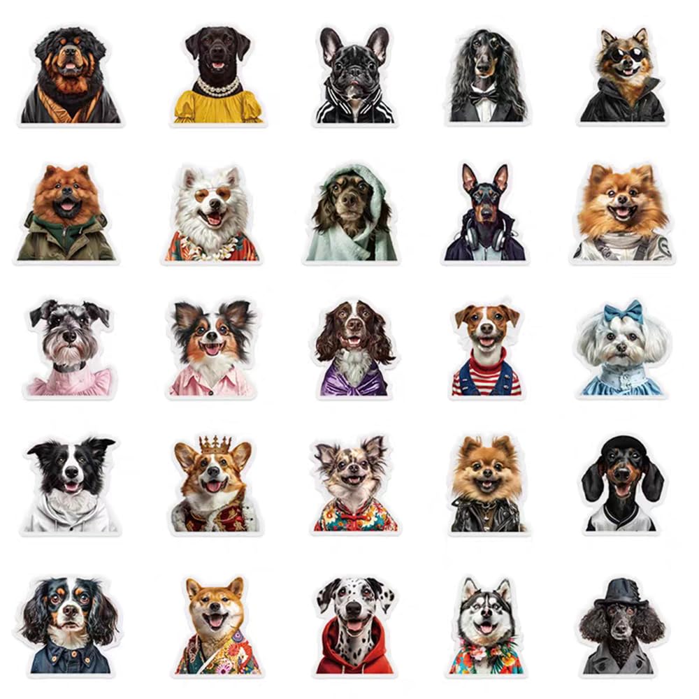 S.A.V.I 50 PCS Funny Dog Stickers Pack Waterproof Vinyl Decals