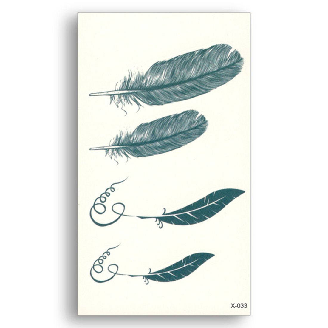 S.A.V.I 3D Temporary Tattoo Sticker Peacock Feathers Design Size 10.5x6CM - 1PC.