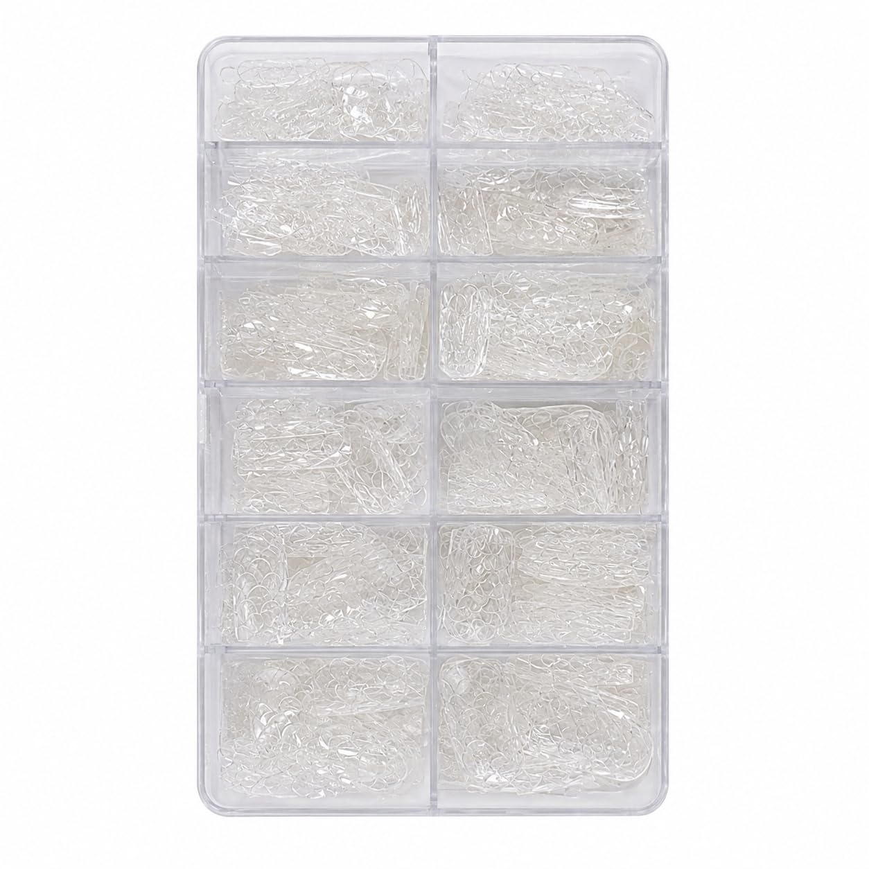 S.A.V.I 3D Mermaid False Nails 140 Pcs Clear Square Soft Gel | 12 Sizes, Natural Fit, Easy Application, Medium Length, Nail Art & Salon DIY