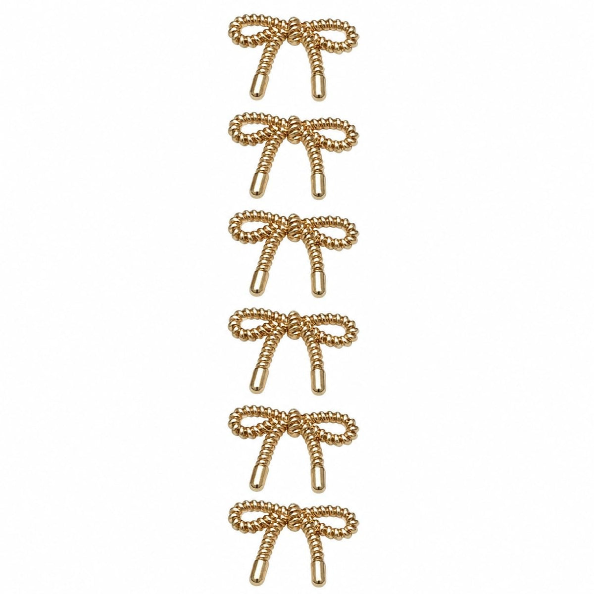 S.A.V.I Golden Bow Buttons for Dresses 20mm, Set of 6 | Gold-Tone Shank Fasteners, Rope-Knot Design, Women's Garments, Decorative Embellishments