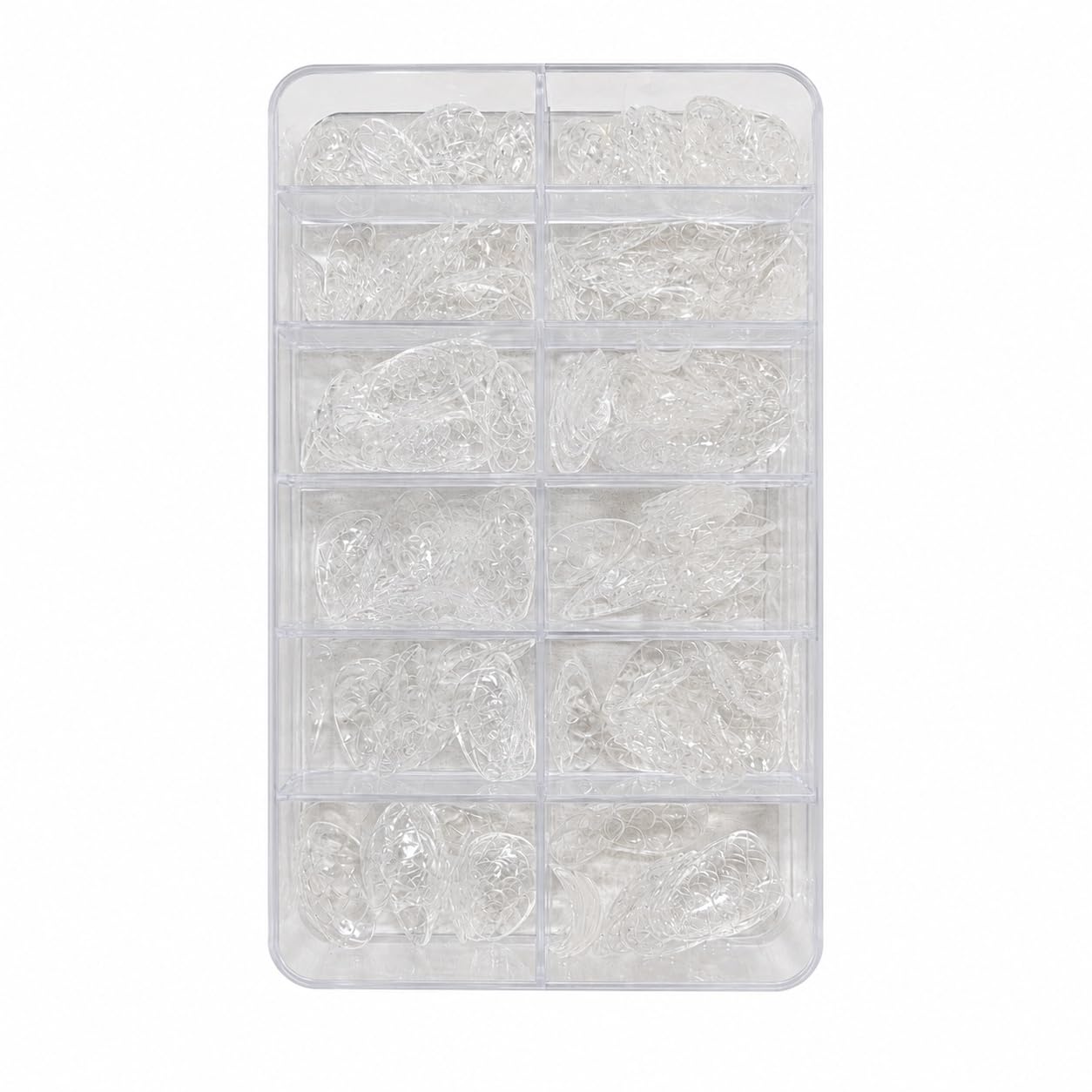 S.A.V.I 3D Mermaid False Nails 140 Pcs Clear Soft Gel Tips | Short Almond Shape, 12 Sizes, Lightweight & Comfortable, Easy to Apply & Remove, DIY Manicure