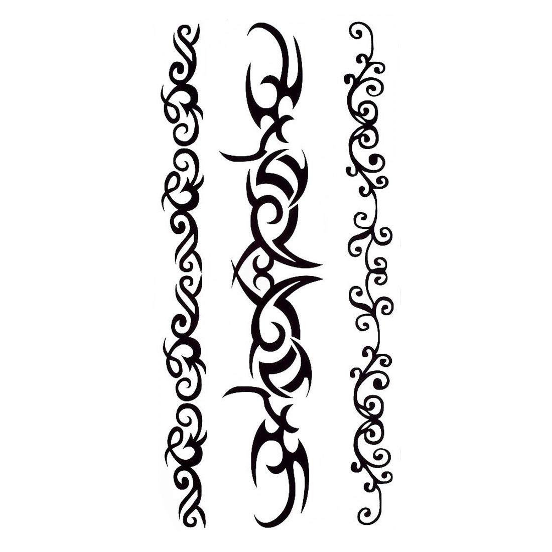 S.A.V.I 3D Temporary Tattoo Sticker Beautiful Black Colour Tribal Totem Cross Heart Popular Design Size 19x9 Cm - 1pc. (77-1)