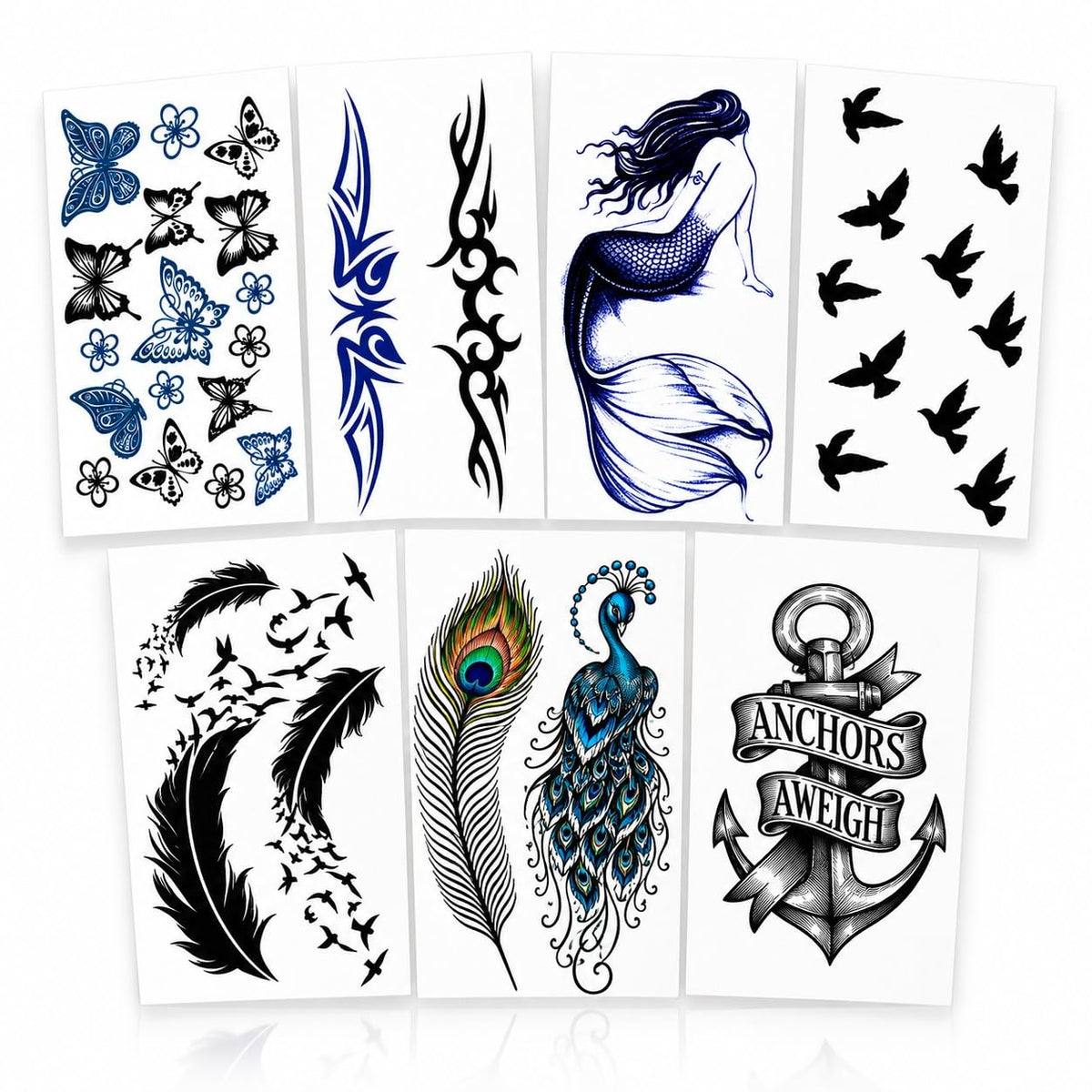S.A.V.I Temporary Tattoo Stickers for Women & Girls, 7 Sheets