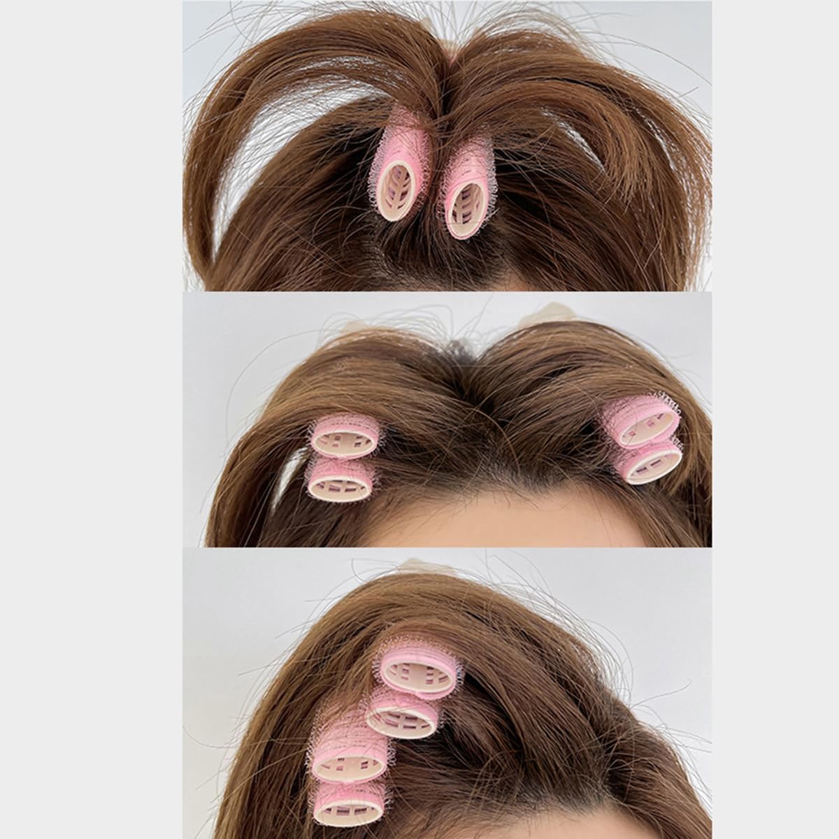 S.A.V.I Pink Hair Volumizing Roller Clip for Women | 2 PCS Long Cylindrical Velcro Curlers with Clamp | Lightweight Self-Grip Bangs Lifter & Root Volume Styling Tool