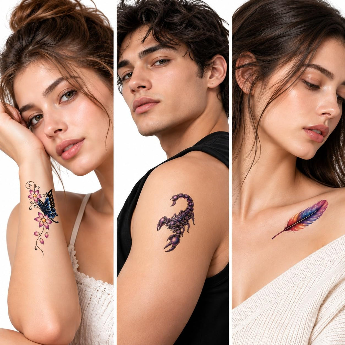 S.A.V.I 7 Temporary Tattoos for Women Waterproof Body Art Stickers