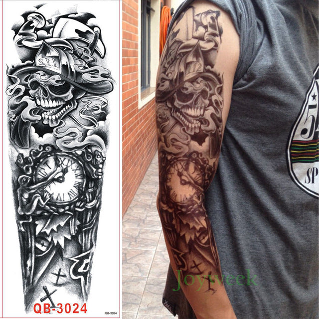 S.A.V.I Full Arm Hand Temporary Tattoo For Men Girls Women Sticker Size 48x17CM