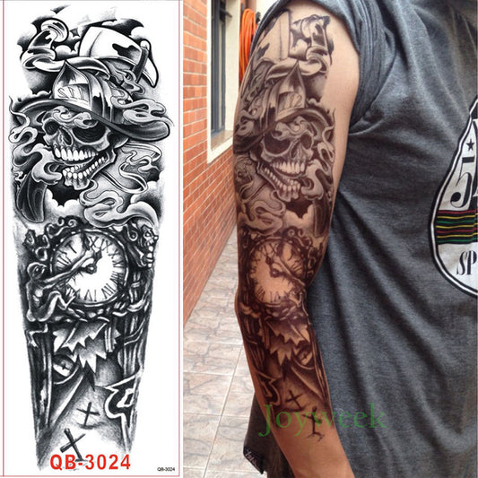 S.A.V.I Full Arm Hand Temporary Tattoo For Men Girls Women Sticker Size 48x17CM