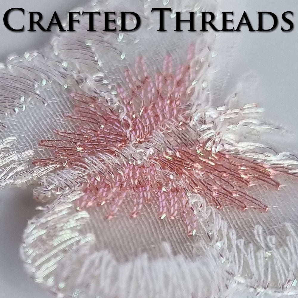 S.A.V.I 5PC 3D Blue Butterfly Applique Patch | Sew-On Mesh Lace Fabric Embroidery for DIY Dresses, Saree, Lehenga, Blouse, Gown, Bridal Wear  Craft | Decorative Sewing Patch (2x1.8 in) (White pink)