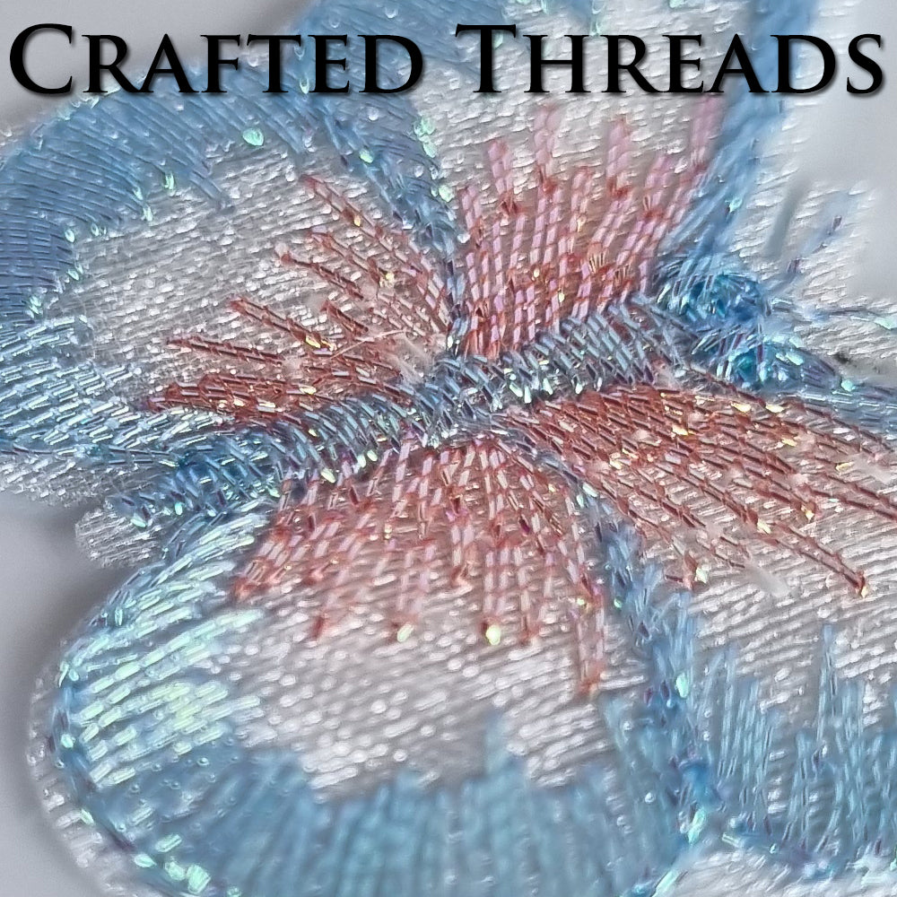 S.A.V.I 5PC 3D Blue Butterfly Applique Patch | Sew-On Mesh Lace Fabric Embroidery for DIY Dresses, Saree, Lehenga, Blouse, Gown, Bridal Wear  Craft | Decorative Sewing Patch (2x1.8 in) (Blue Pink)