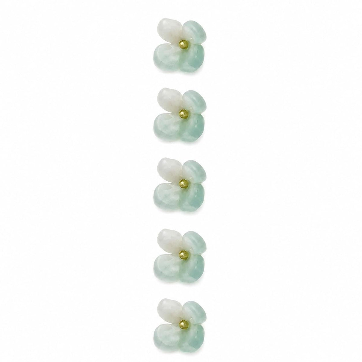 S.A.V.I Floral Resin Shank Buttons 12mm Mint & Ivory, Set of 5 | Kurti & Blouse Sewing, DIY Tailoring, Ethnicwear Fasteners, Craft Embellishments