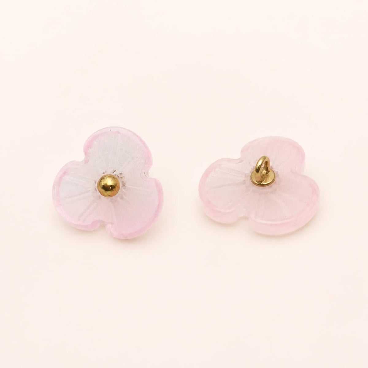 S.A.V.I Translucent Floral Shank Buttons 12mm with Golden Centres | Set of 6, Blush Pink For Shirts & Kurtis, DIY Crafting, Sewing Fasteners