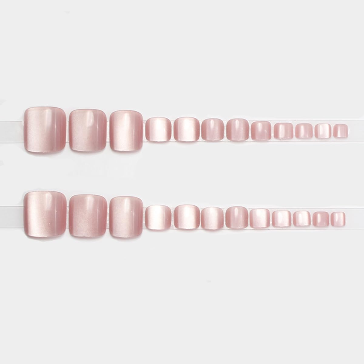 S.A.V.I Short Square Press On Nails for Women, Red & Nude Cat Eye Gloss Finish, Floral 3D Chrome Design, Reusable Artificial Fake Nail Set with Glue & Tabs (30 Pieces)