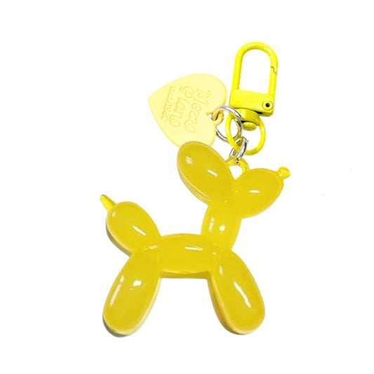 S.A.V.I Resin Yellow Balloon Dog Keychain | Cute 3D Animal Charm for Bags & Keys | Durable 49mm Mini Gift Accessory | Stylish Lightweight Key Ring for Men, Women & Kids (Yellow)
