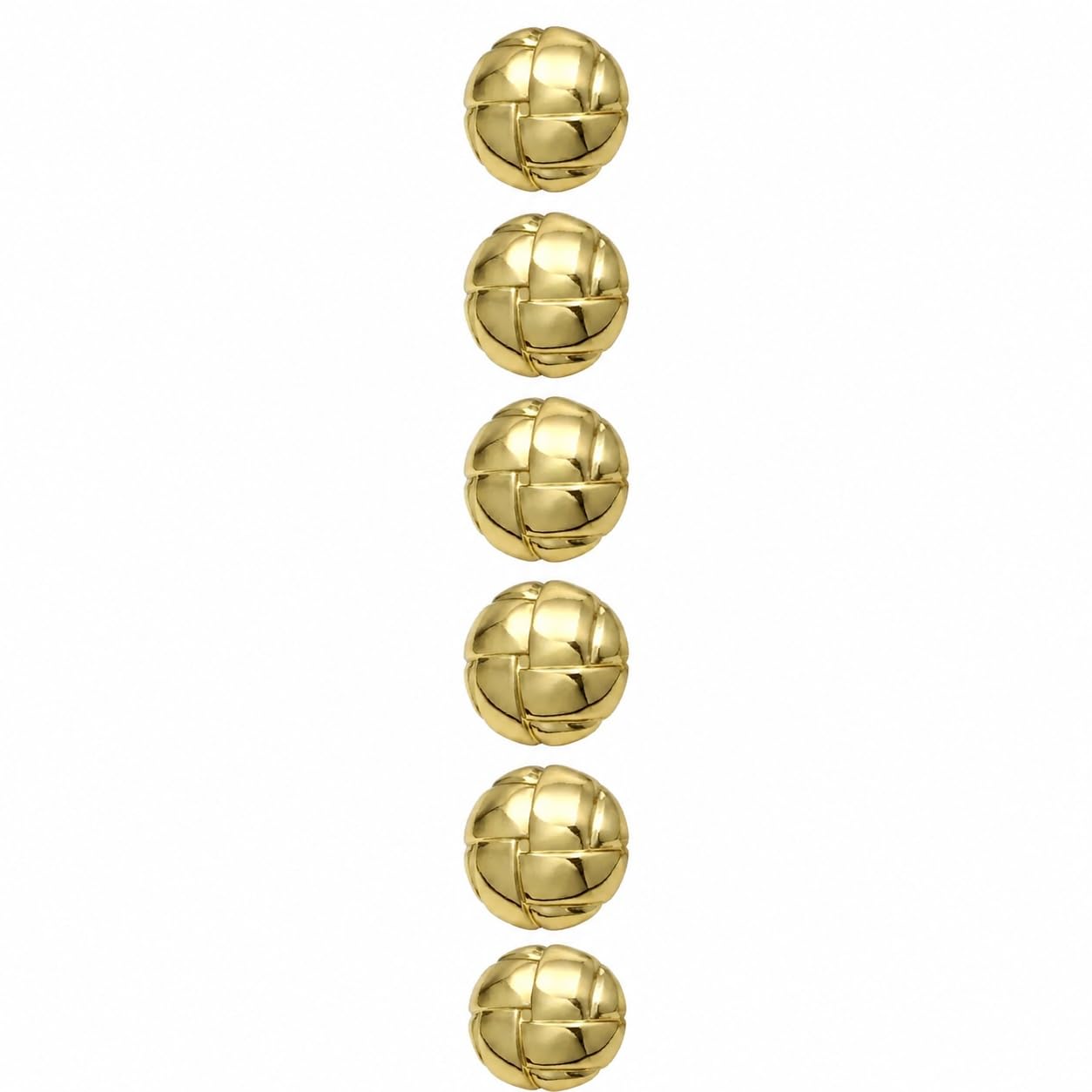 S.A.V.I Golden Buttons for Blazer 15mm, Set of 6 | Woven Knot Shank, Polished Metal Finish, Sewing Replacement, For Jackets & Coats, Craft Accessories