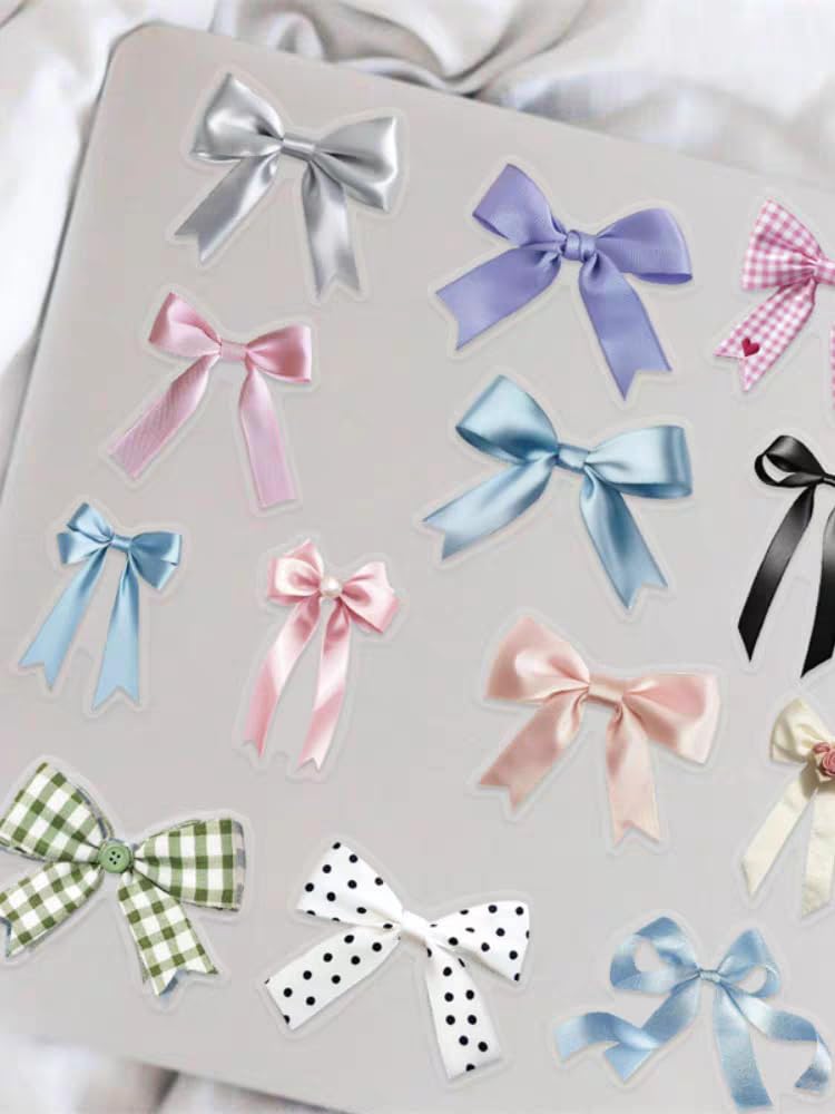 S.A.V.I 50 Pcs Cute Bow Stickers Set, Waterproof PVC Vinyl Decals