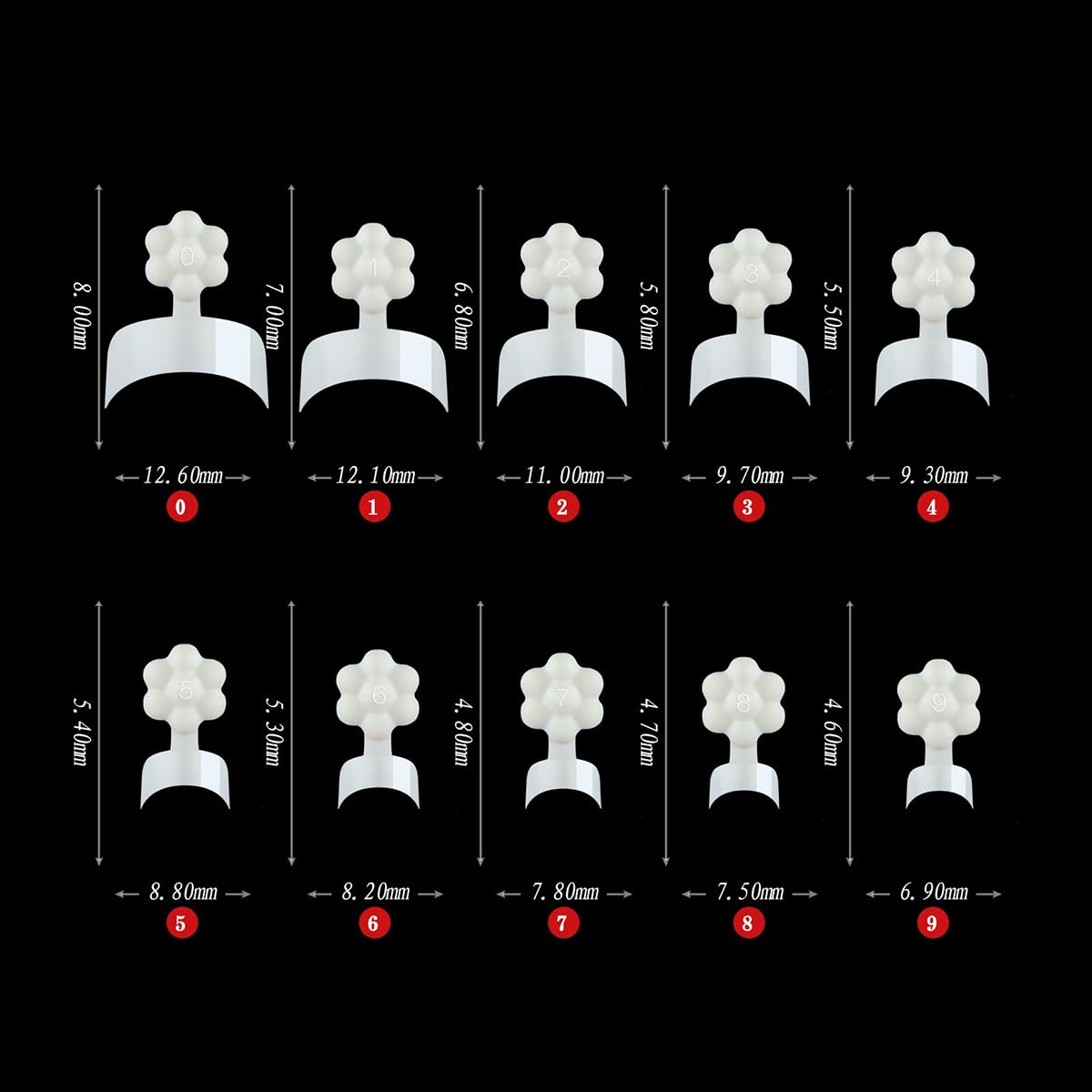 S.A.V.I 500 Pcs White French Short Nail Tips | 10 Sizes ABS Plastic Nail Extensions for DIY Manicure & Salon Use | Curved Design Reusable Tips for Women & Girls | Nail Art Kit for Beginners & Pros