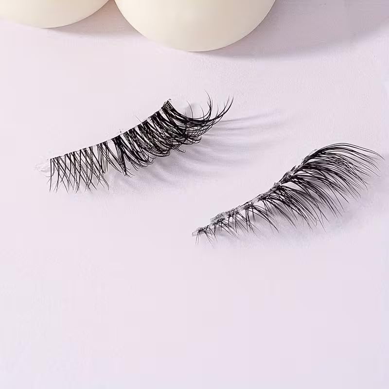 S.A.V.I Half False Eyelashes 5 Pairs Natural Wispy 18mm | Weightless Feel, Outer Corner Lashes, Reusable, Everyday & Party, Soft Band