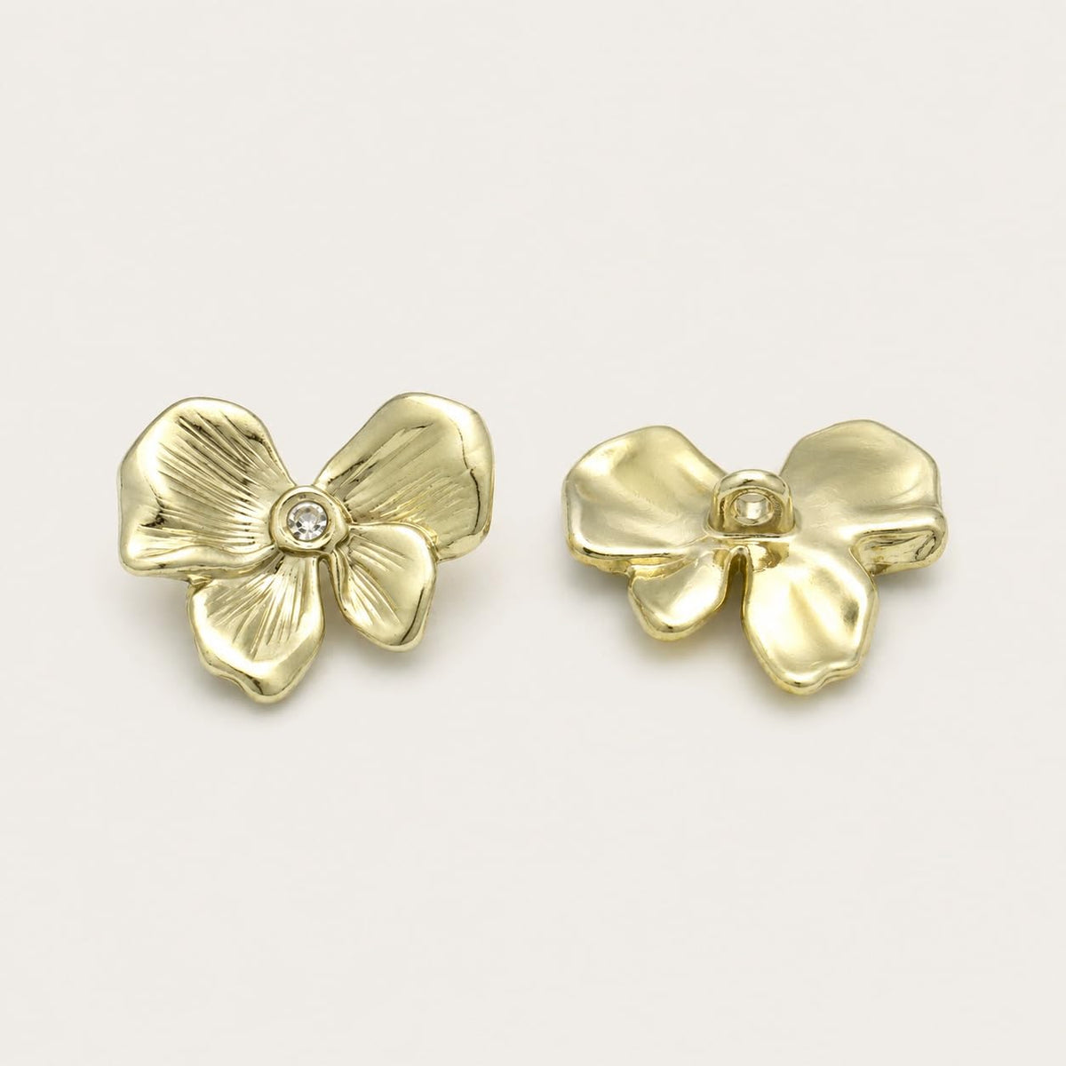 S.A.V.I Golden Flower Crystal Shank Buttons for Blouse 17.5mm | Set of 6, Gold Tone, For Saree Tops & Kurtis, DIY Sewing Crafts, Petal Design