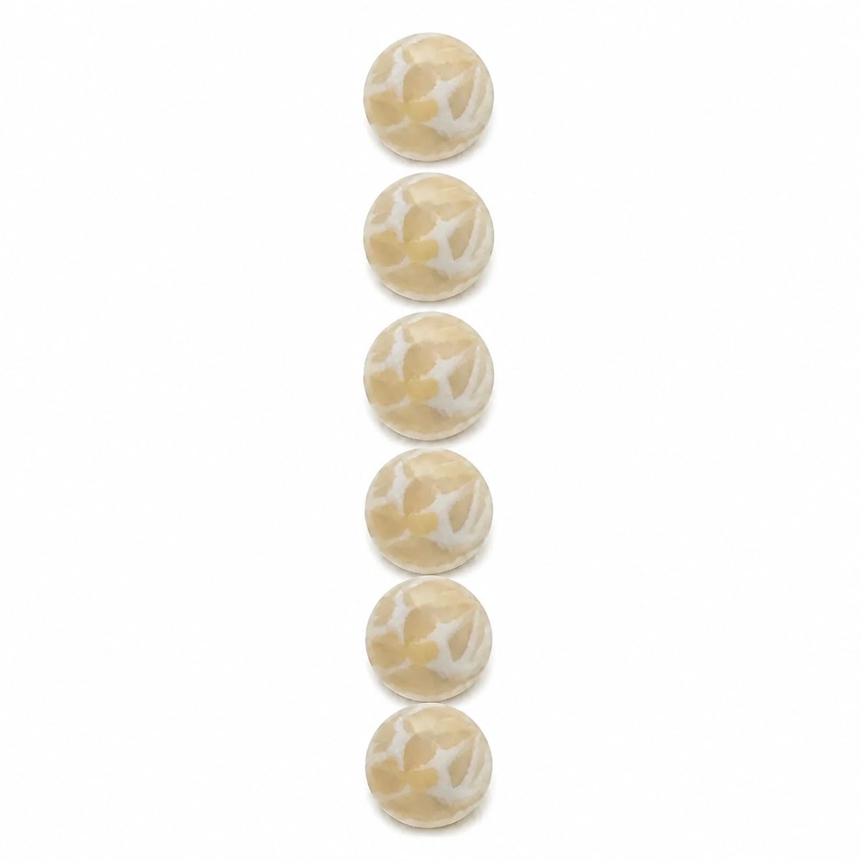 S.A.V.I Ivory Marble Shank Buttons with Gold Rim, 11.5 mm, Pack of 6 | Round Design, DIY Garment Craft, Blouse & Kurti Use, Cream-Tone Finish
