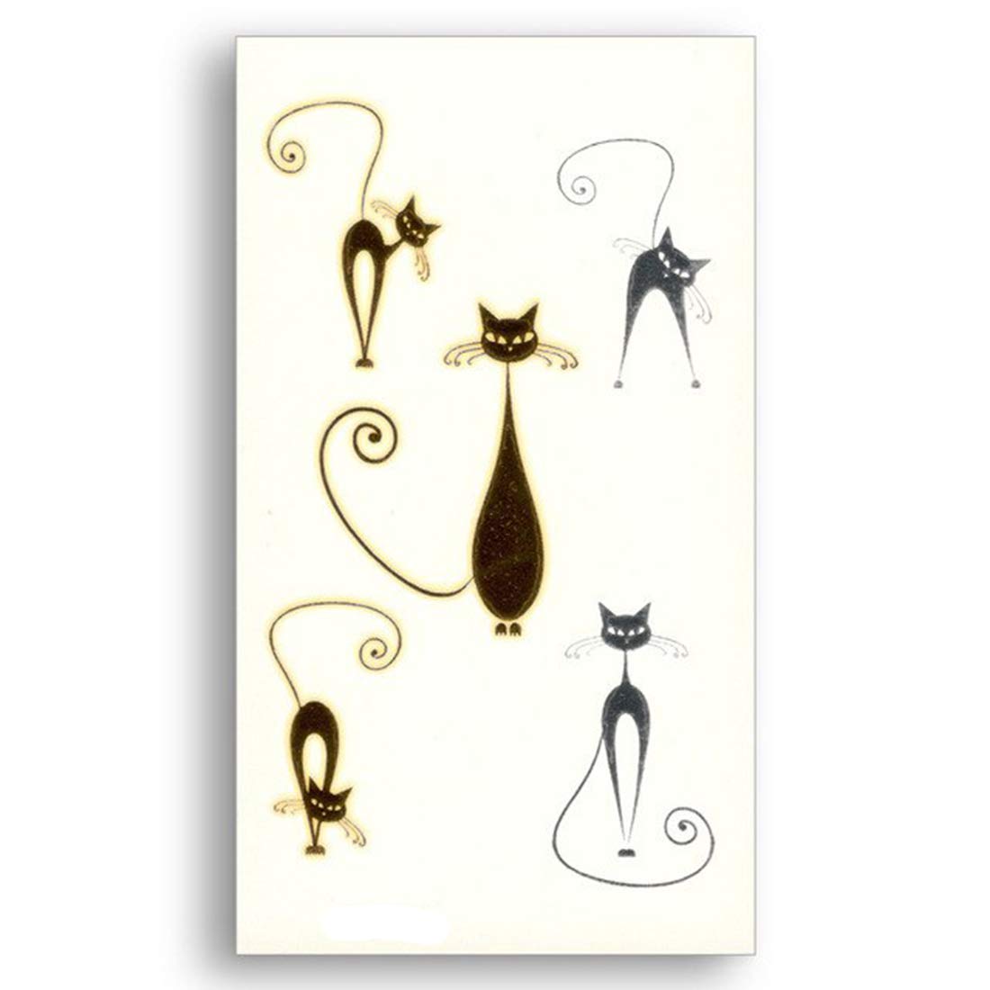 S.A.V.I 3D Temporary Tattoo Golden and Silver Metallic Sticker Design Size 10.5x6cm - 1pc. (21), Gold