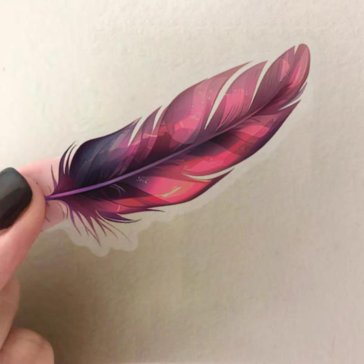 S.A.V.I 50 Pcs Colorful Feather Stickers Set, Waterproof Vinyl Decals