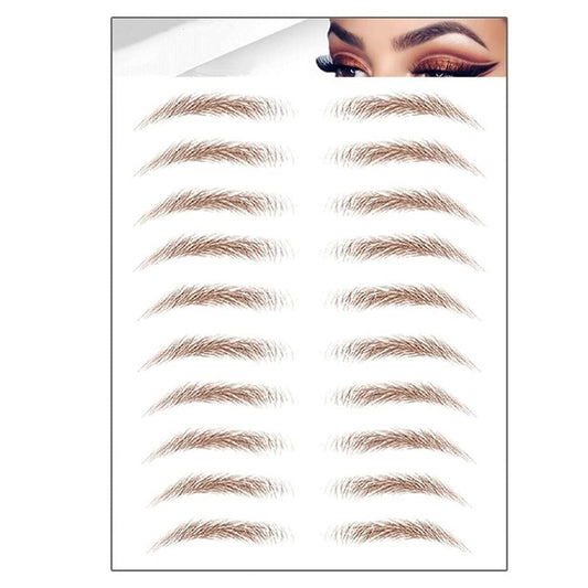S.A.V.I 9 Pairs 6D Natural Brown Eyebrow Tattoo, Long Lasting Up to 4 Days, Waterproof Eyebrow Temporary Tattoo Sticker - 1 Sheet