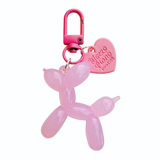 S.A.V.I Resin Pink Balloon Dog Keychain | Cute 3D Animal Charm for Bags & Keys | Durable 49mm Mini Accessory | Stylish Lightweight Key Ring for Men, Women & Kids (Pink)