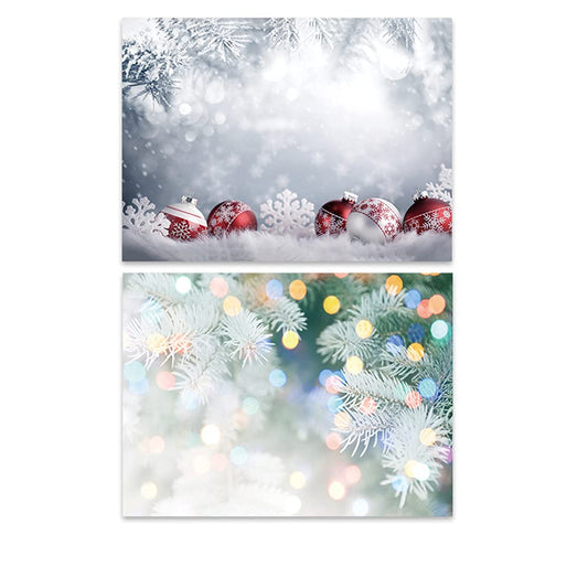 SAVIAURA 1 Sheet 2 in 1 Photography Backdrop 3D Flat Lay Tabletop Double-Sided 22x16 Photo Background PVC Wrinkle-Free for Small Products Food, Cosmetics Shoot (#19-Snowflakes Blur Festive Lights)