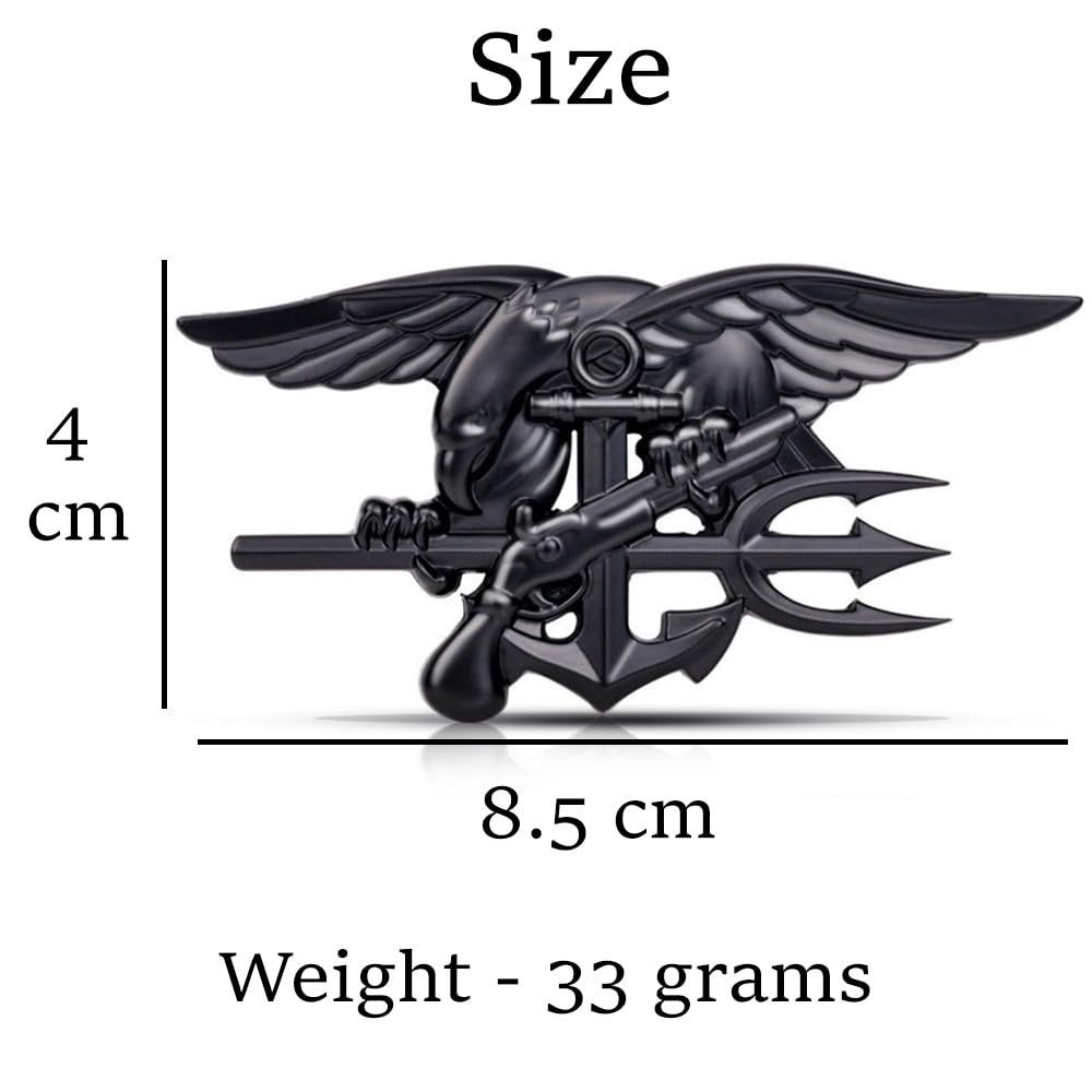SAVIAURA 3D Eagle Emblem - Metallic Stylized Wings Car Logo, Metal Fender Durable Sticker for Car Exterior Decoration, Black