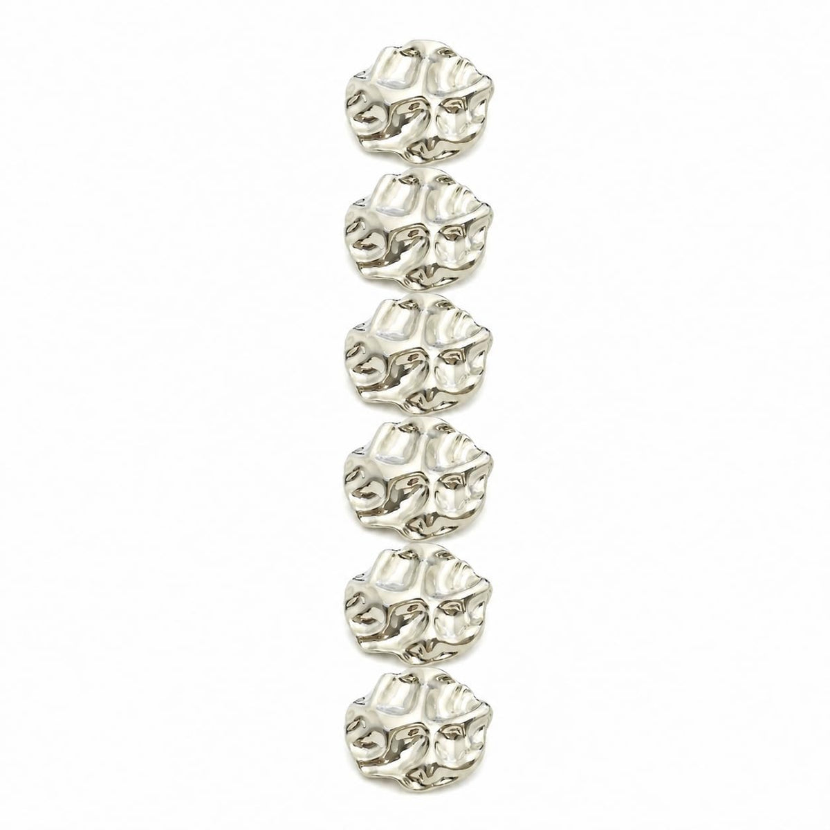 S.A.V.I Ripple Design Shank Buttons for Sewing 17.5mm Silver Tone | Set of 6, For Cardigans & Jackets, Sculpted Fasteners, DIY Crafts & Knitting, Blazers & Sweaters