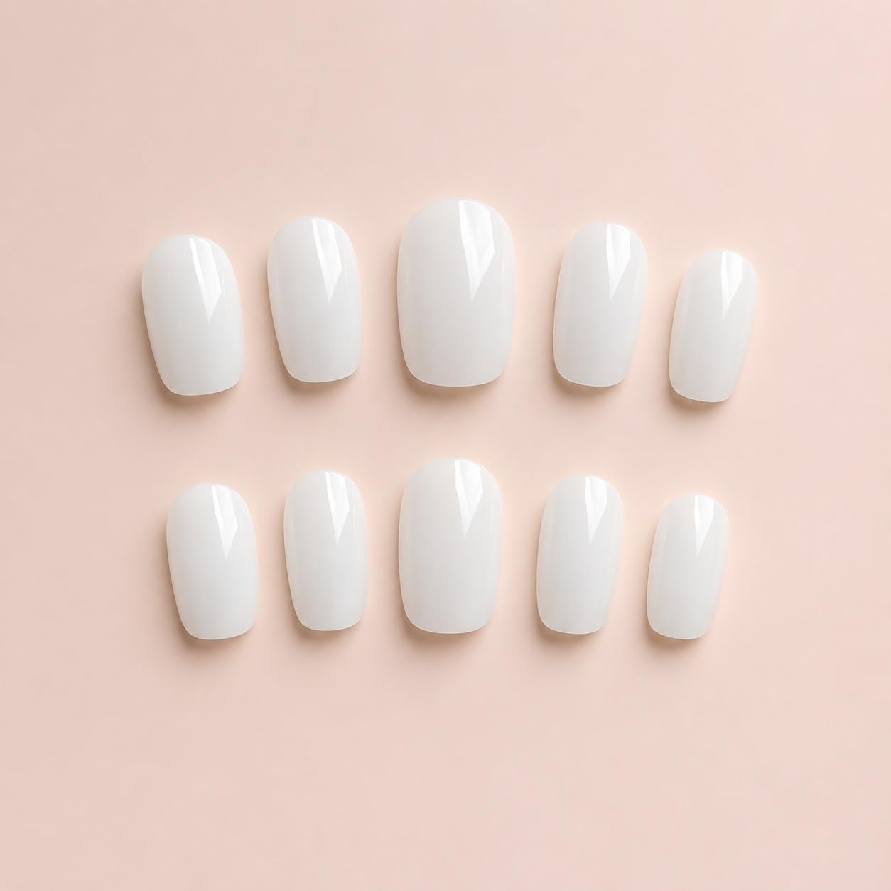 S.A.V.I Press on Nails Glossy Short Square Porcelain White 30 Pcs