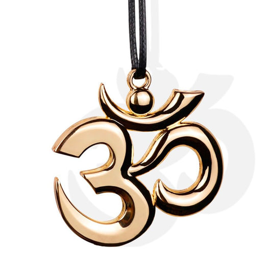 SAVIAURA 3D OM Car Hanging Ornament Accessories – Blessing  Protection Décor for Home, Office (Gold)