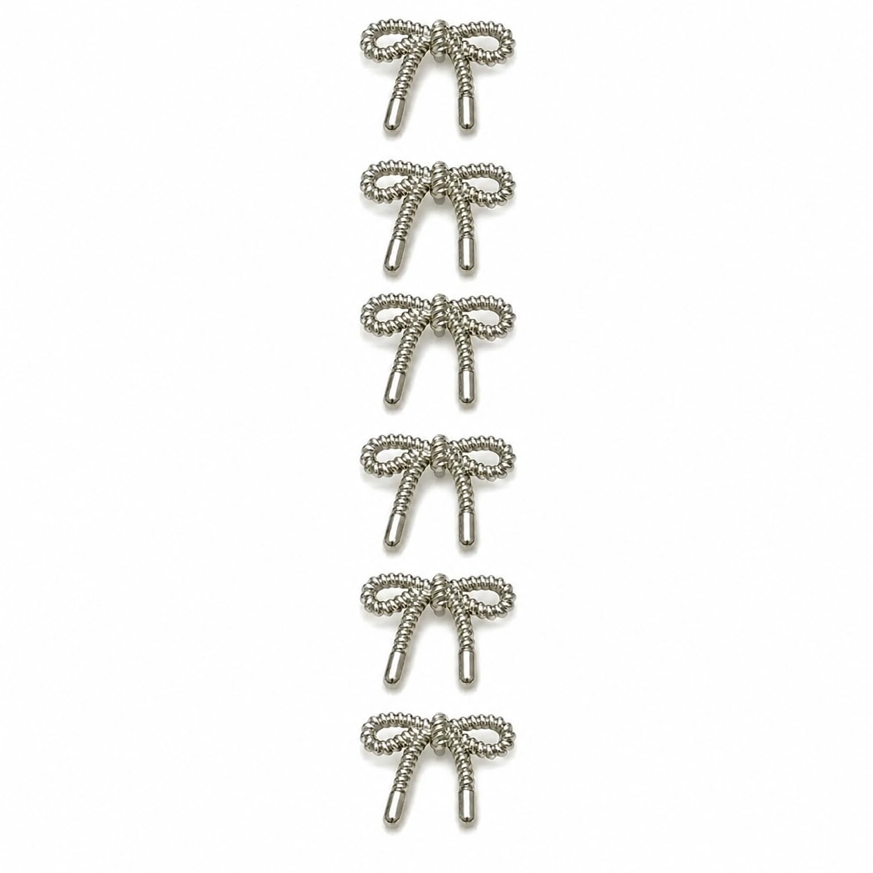 S.A.V.I Bow Buttons for Blouse & Saree, Silver-Tone 20mm Metal Shank | Set of 6, for Choli & Lehenga, Sewing & Tailoring, DIY Crafts, Women's Wear