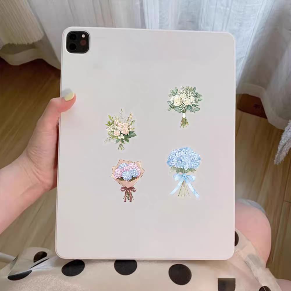 S.A.V.I 50 Pcs Multicolor Floral Stickers Pack, Waterproof Vinyl Decals