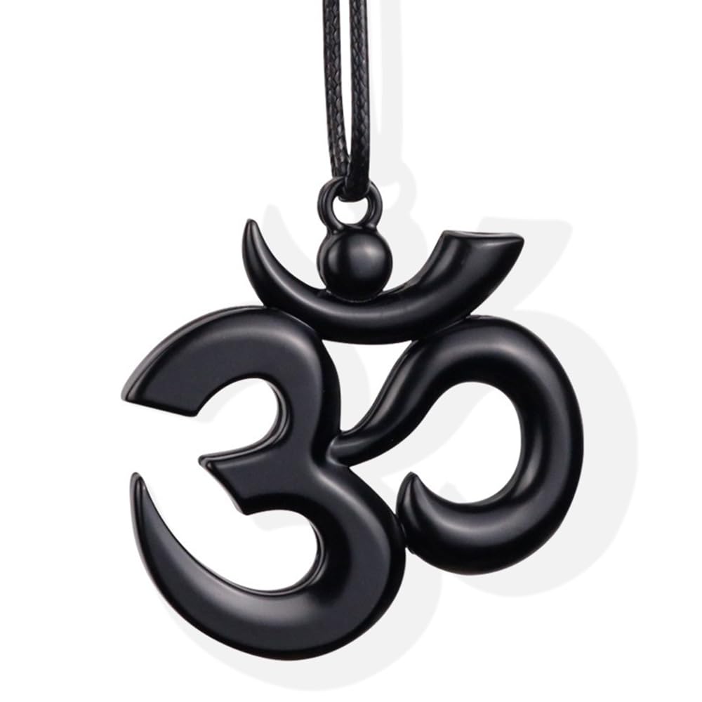SAVIAURA 3D OM Car Hanging Ornament Accessories – Blessing  Protection Décor for Home, Office (Black)