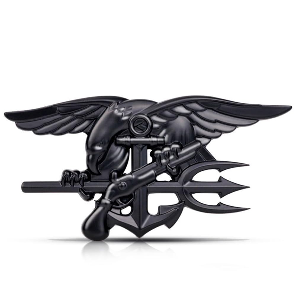 SAVIAURA 3D Eagle Emblem - Metallic Stylized Wings Car Logo, Metal Fender Durable Sticker for Car Exterior Decoration, Black