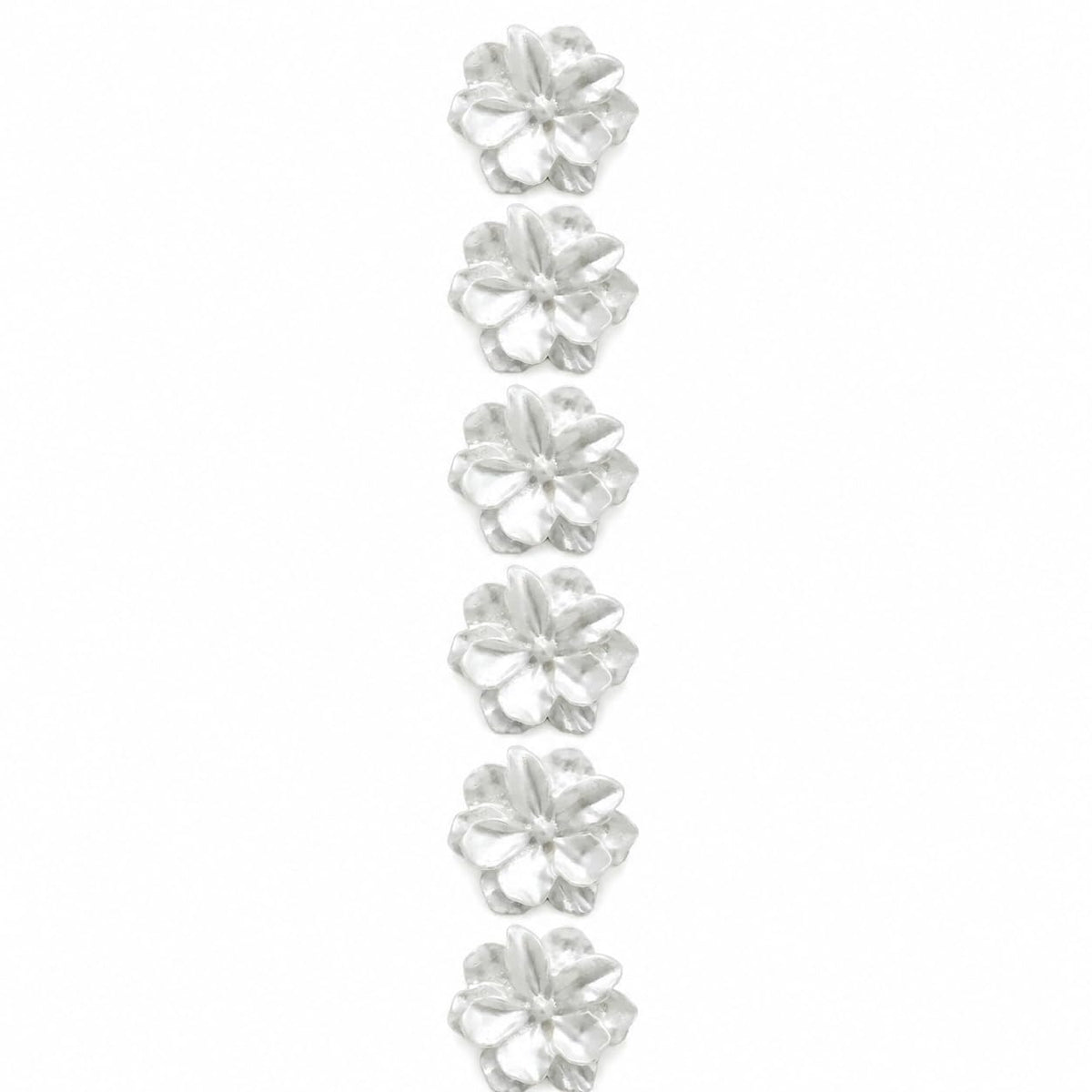 S.A.V.I Flower Shank Buttons Pearl White 25mm Resin Blossoms Pack of 6 | Blouse & Kurti Use, DIY Craft Supplies, Decorative Fasteners, Dress Embellishment