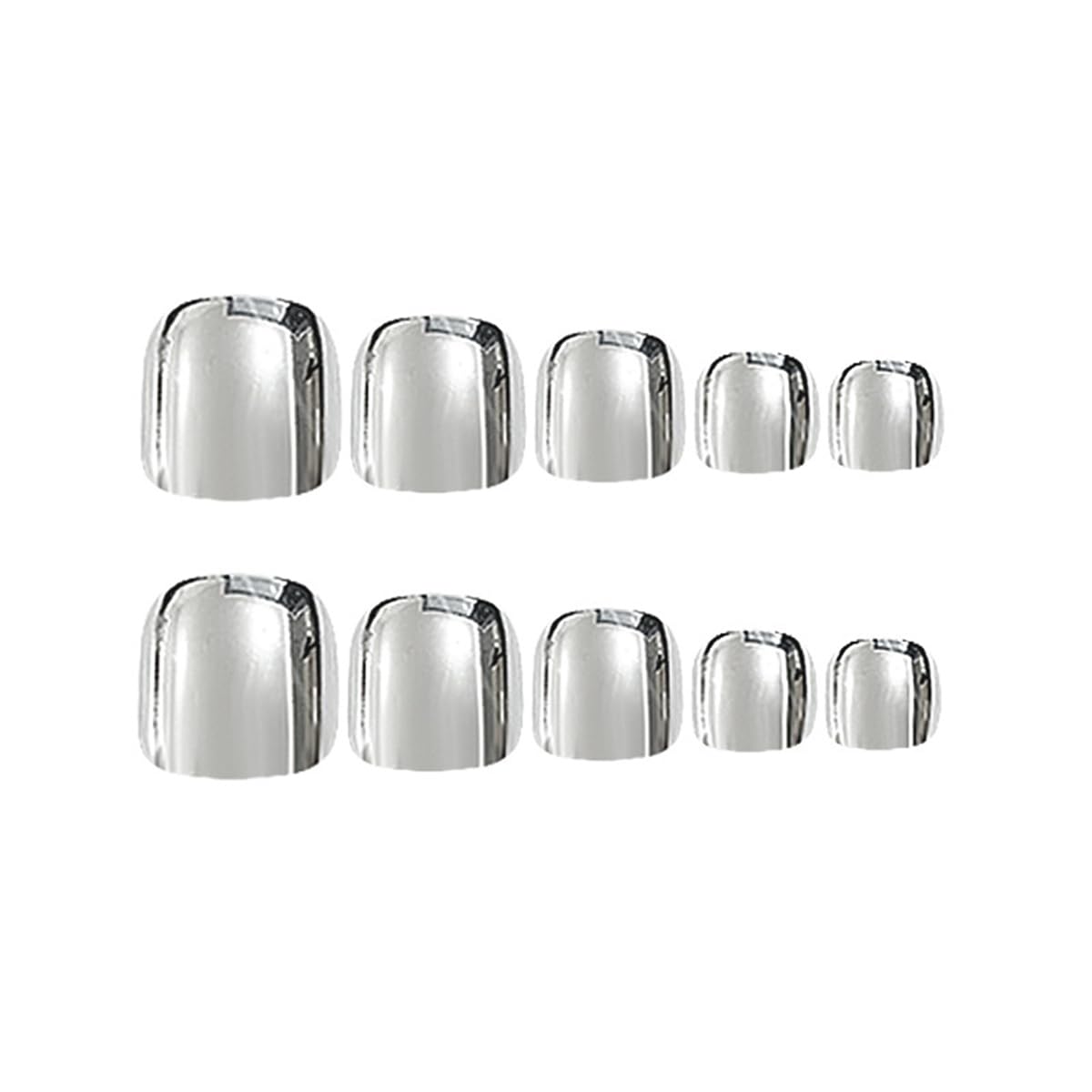 S.A.V.I Long Almond Press On Nails Nude & Gold, 3D Chrome Abstract Design, Glossy Acrylic Fake Nails, 24 Pcs Reusable Set with Free Glue & Adhesive Tabs for Women