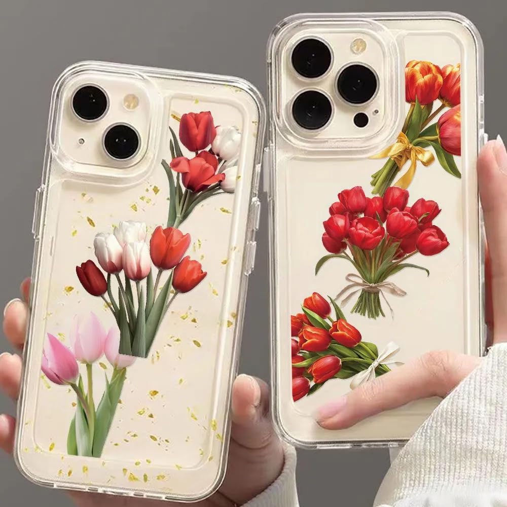 S.A.V.I 50 Pcs Tulip Flower Stickers Set, Waterproof Vinyl Decals