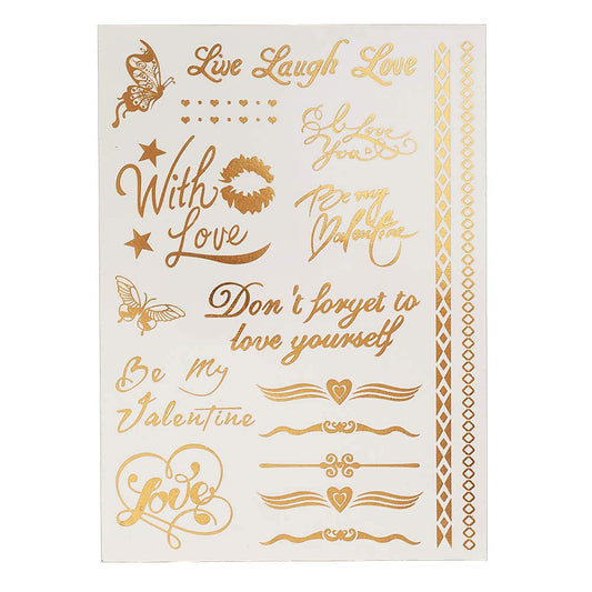 S.A.V.I 3D Temporary Tattoo Golden and Silver Metallic Sticker Big Butterfly Hair Tattoo Decoration Design Size 21x15cm - 1pc. (9), Gold, 2 g