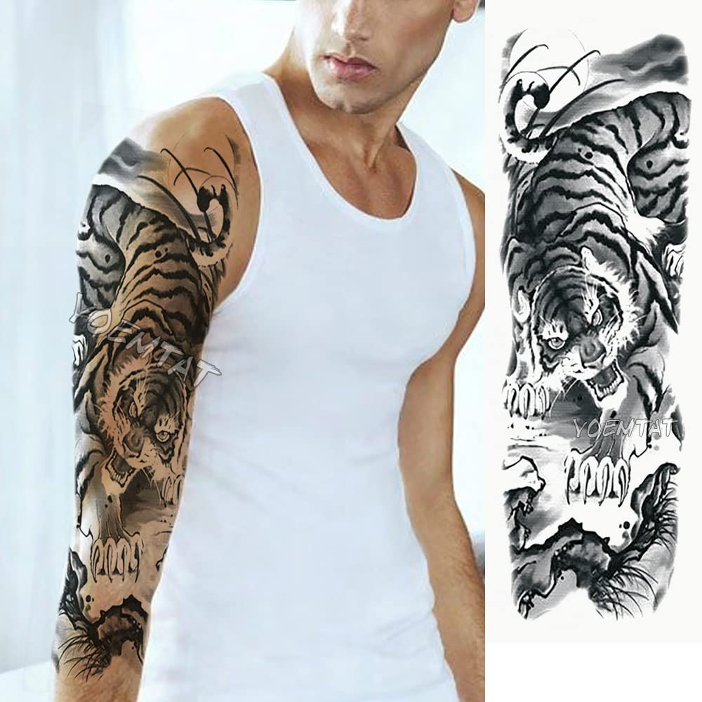 S.A.V.I Full Arm Hand Temporary Tattoo For Men Girls Women Sticker Size 48x17cm