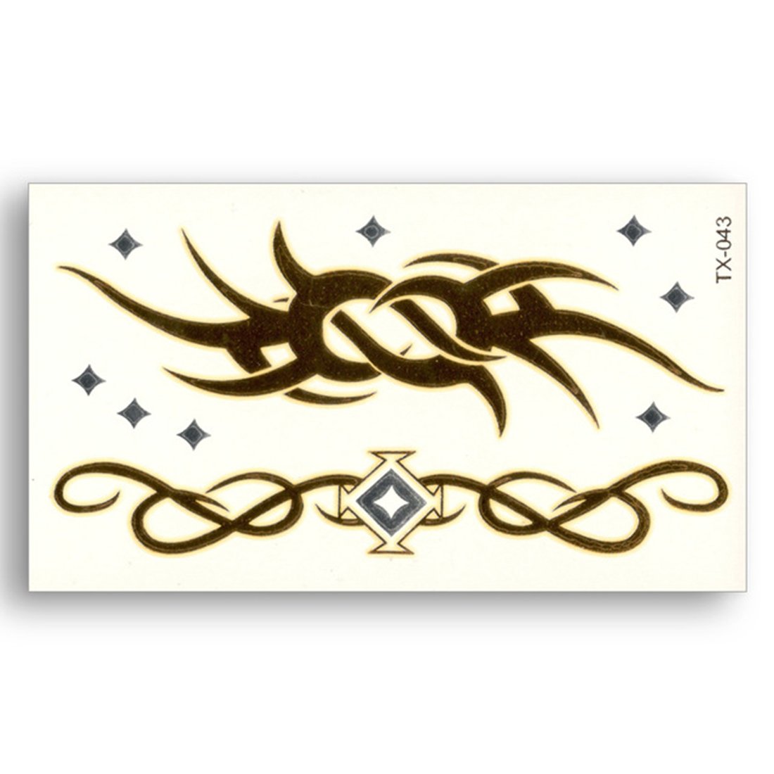 S.A.V.I 3D Temporary Tattoo Golden And Silver Metallic Sticker Design Size 10.5x6CM - 1PC. (43)