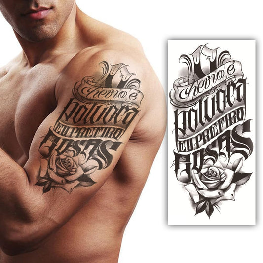 S.A.V.I - Portuguese Style Temporary Tattoo Sticker | Waterproof | 21x10cm | For Men  Women