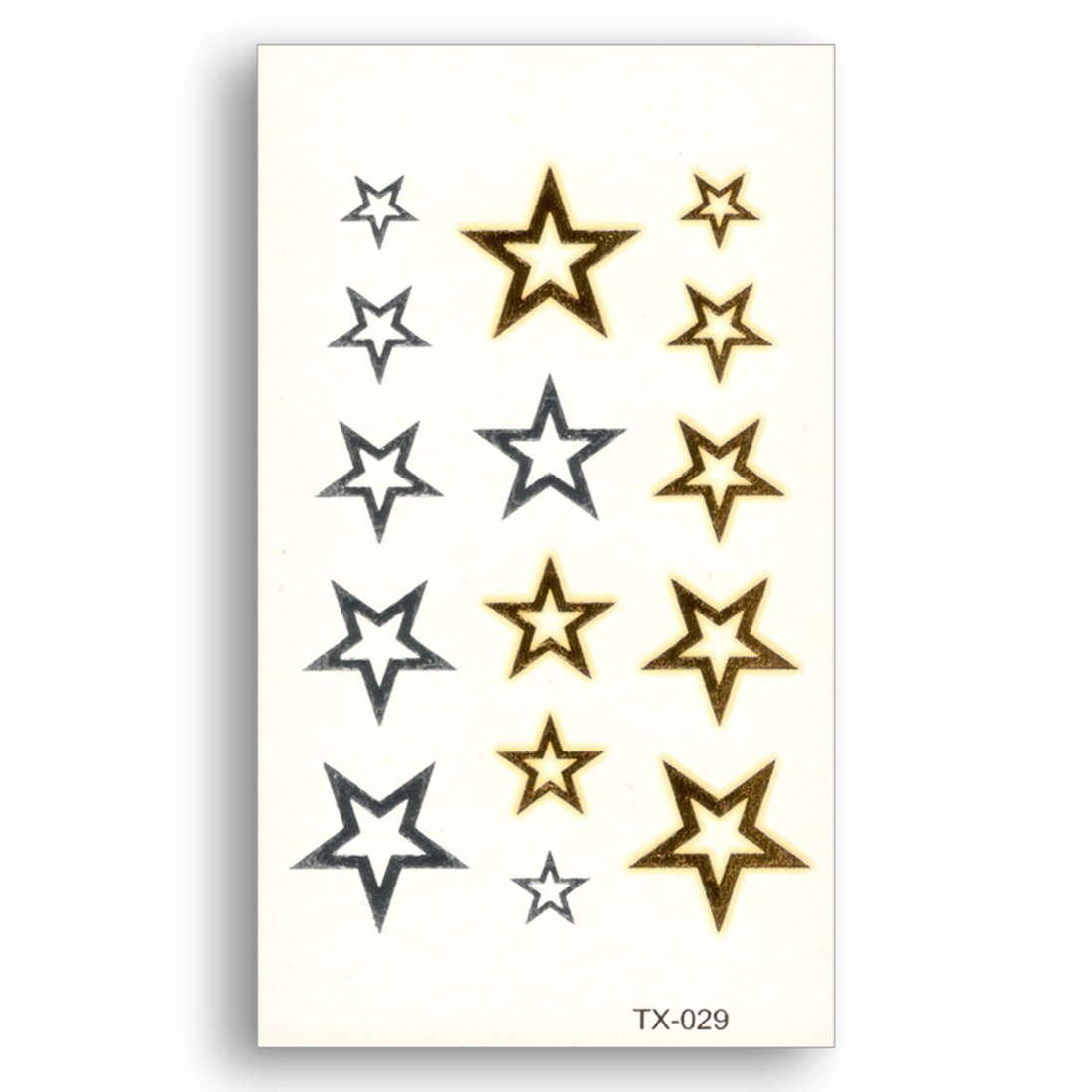S.A.V.I 3D Temporary Tattoo Golden And Silver Metallic Sticker Design Size 10.5x6CM - 1PC.